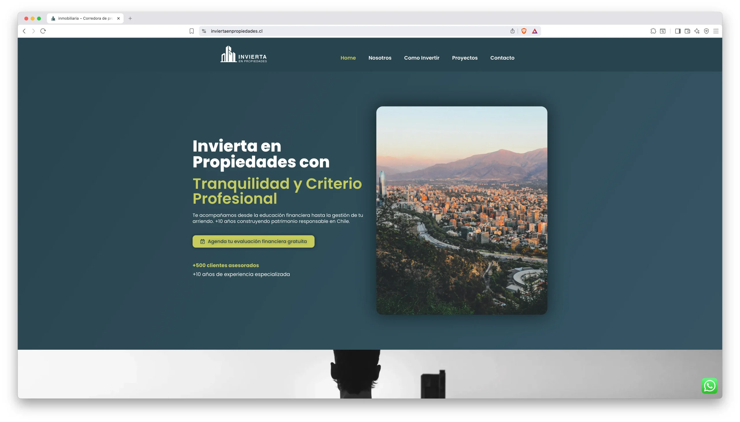 diseño web chile landing inversión inmobiliaria