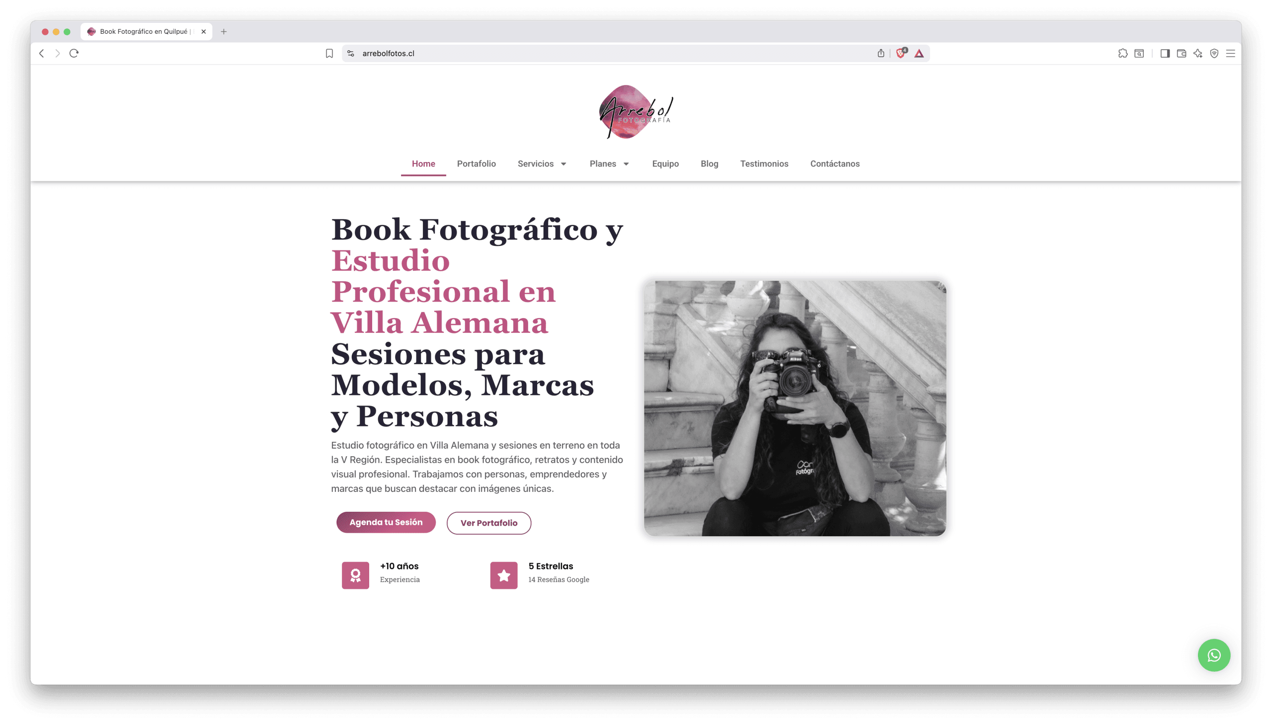 Caso real Arrebol Fotos branding y diseño web