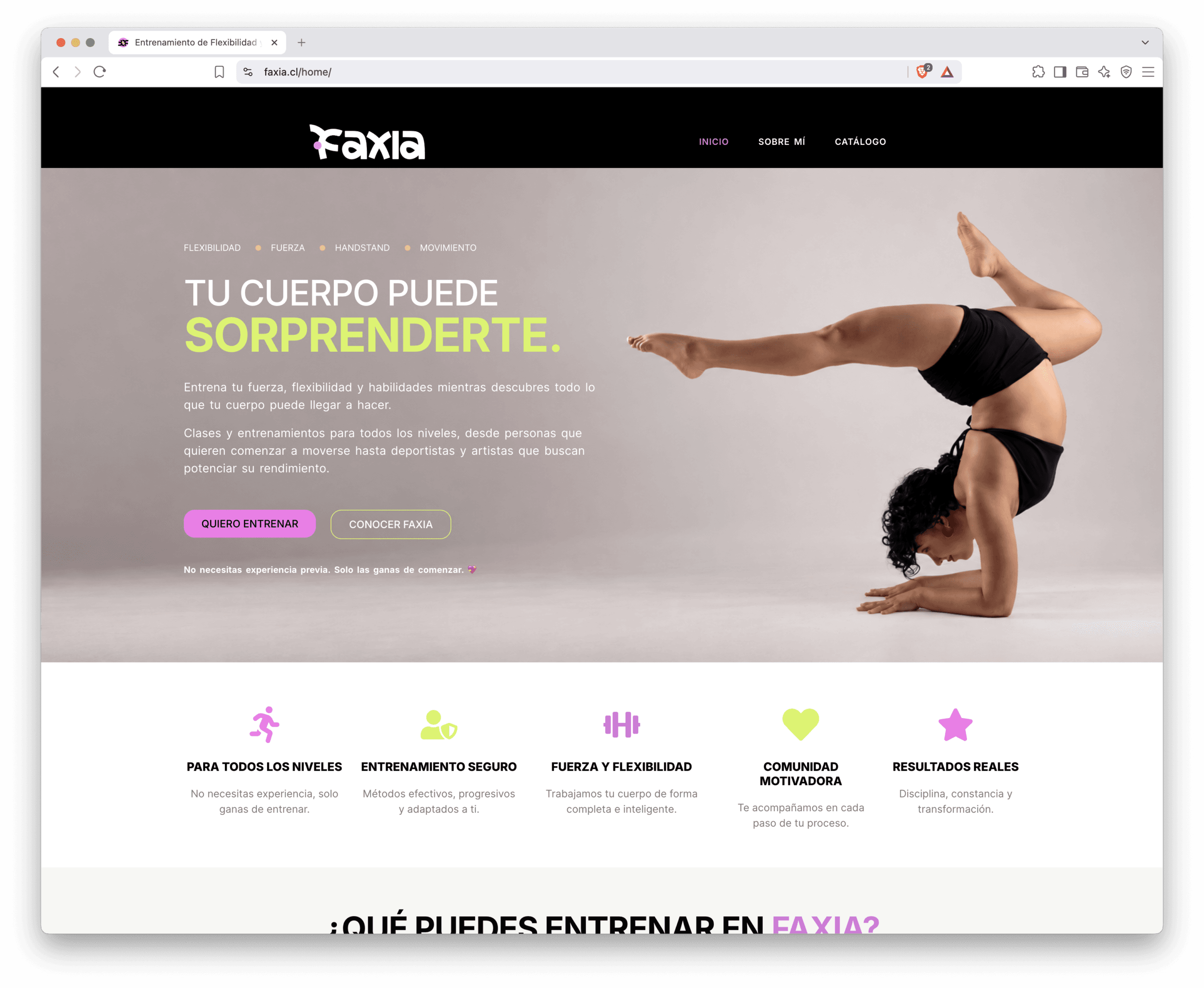 Sitio web de Faxia diseñado por Identidad en Acción