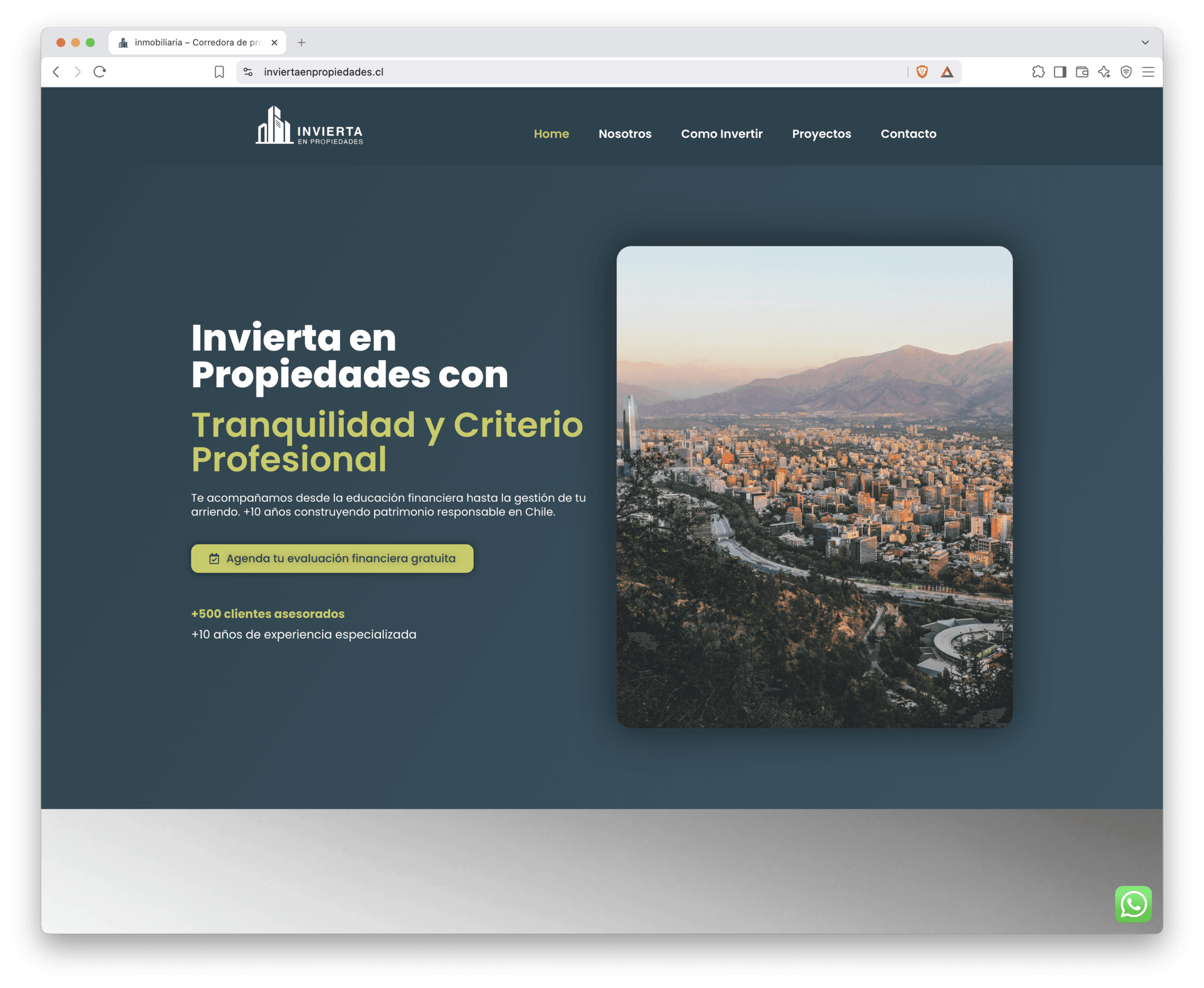 Sitio web de Invierte en Propiedades desarrollado por Identidad en Acción